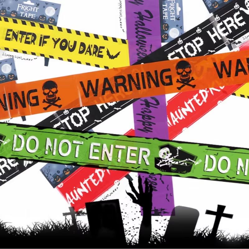 Halloween Warning Tape Decoration Strip For Haunted Houses Parties 2