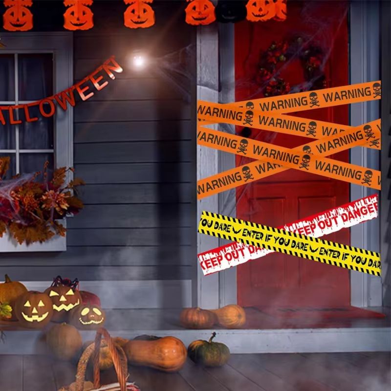 Halloween Warning Tape Decoration Strip For Haunted Houses Parties 3