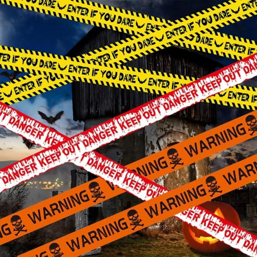 Halloween Warning Tape Decoration Strip For Haunted Houses Parties 4