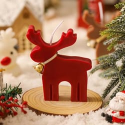 red reindeer scented christmas candle festive home decor gift