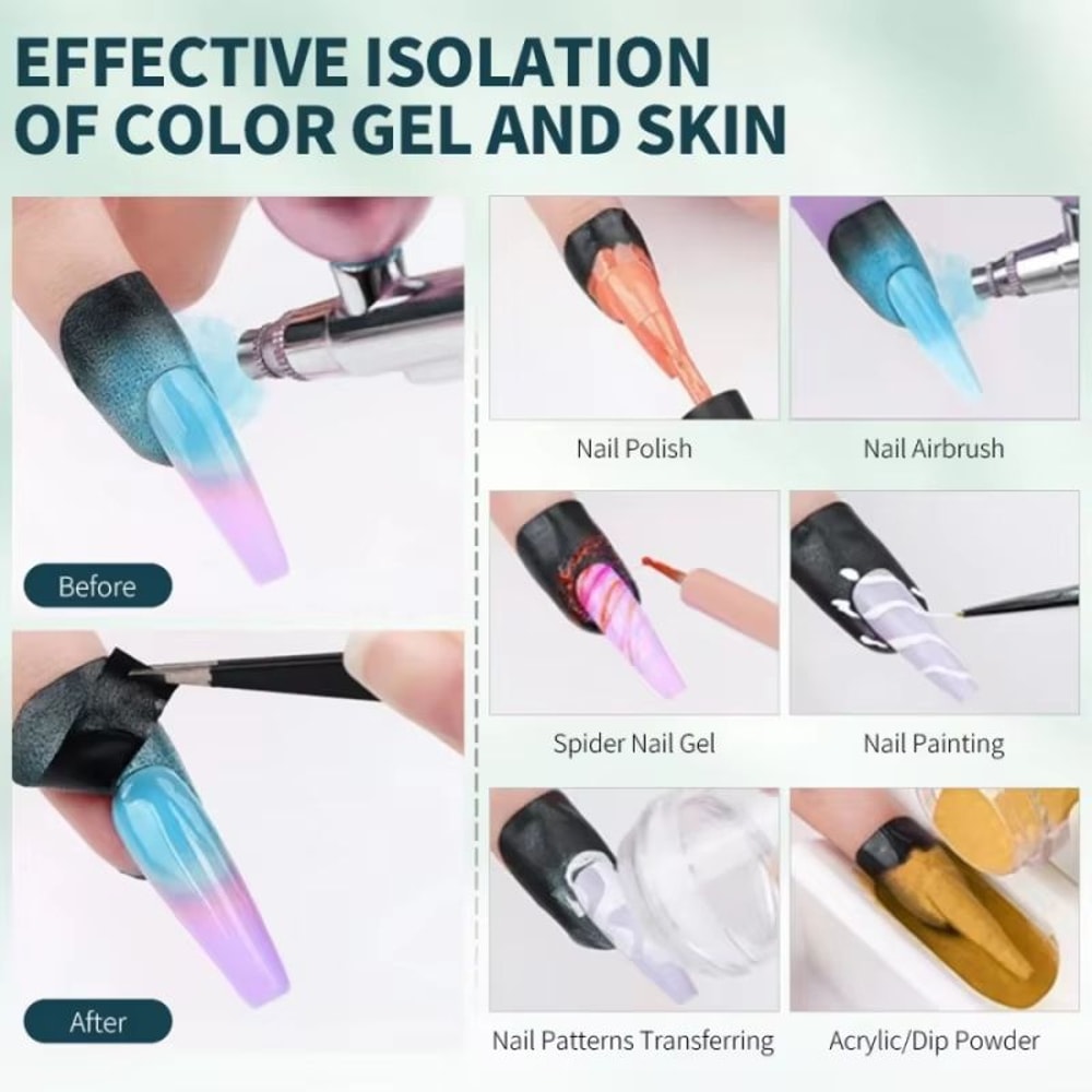 Nail Art UShape AntiSpill Stickers 2050pcs Nail Polish Protection Patches 2