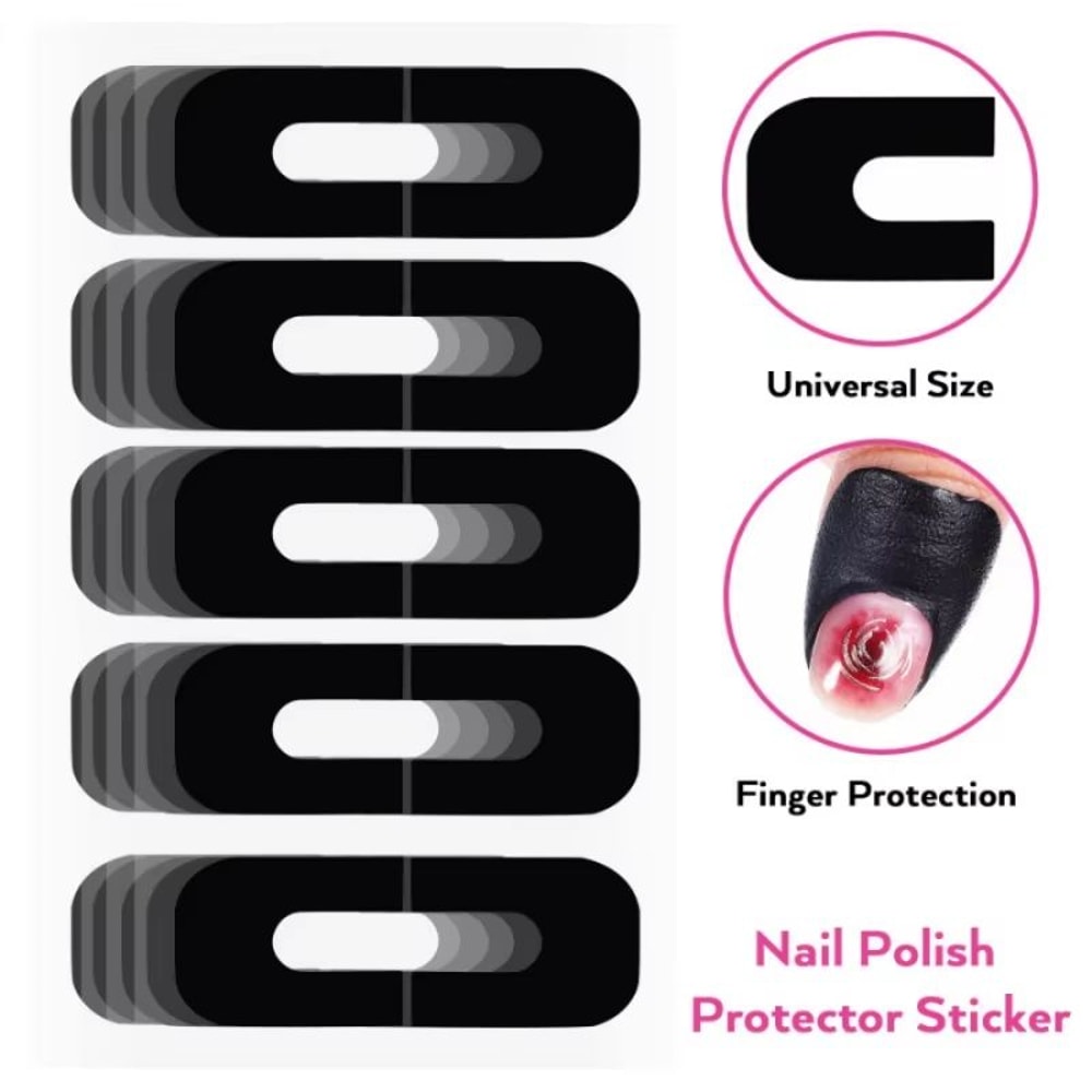 Nail Art UShape AntiSpill Stickers 2050pcs Nail Polish Protection Patches 4