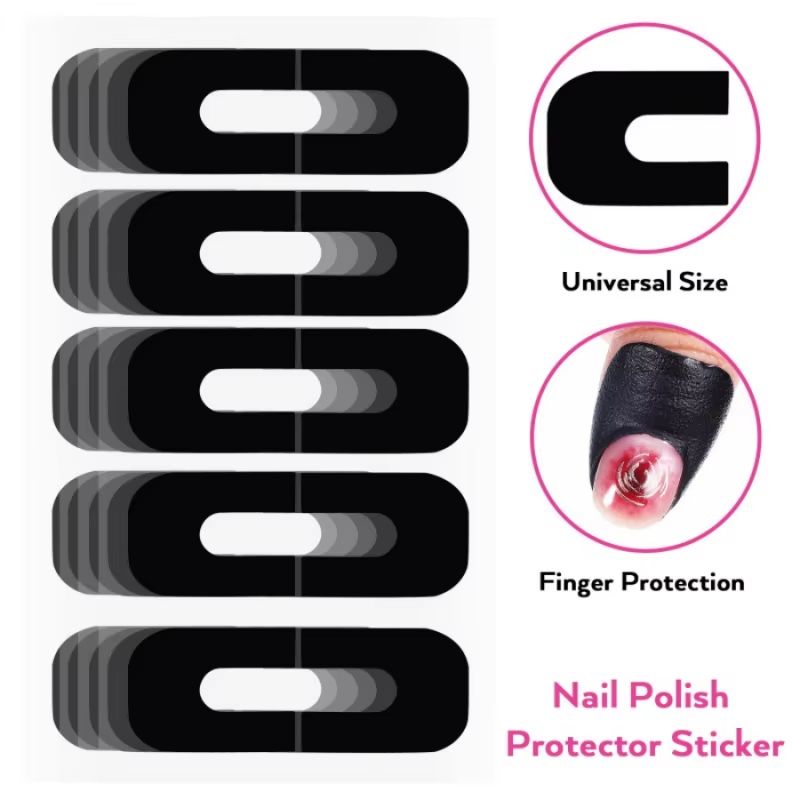 Nail Art UShape AntiSpill Stickers 2050pcs Nail Polish Protection Patches 4