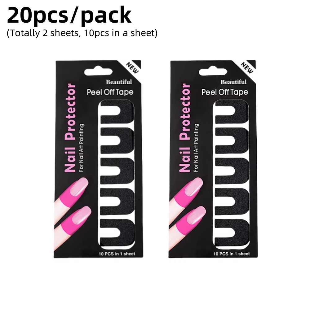 Nail Art UShape AntiSpill Stickers 2050pcs Nail Polish Protection Patches 6