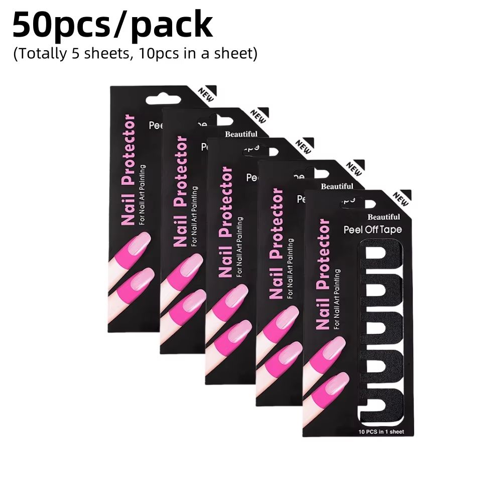 Nail Art UShape AntiSpill Stickers 2050pcs Nail Polish Protection Patches 7