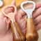 Solid Wood Handle Stainless Steel Beer Bottle Opener For Home Use 3
