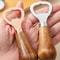 Solid Wood Handle Stainless Steel Beer Bottle Opener For Home Use 3