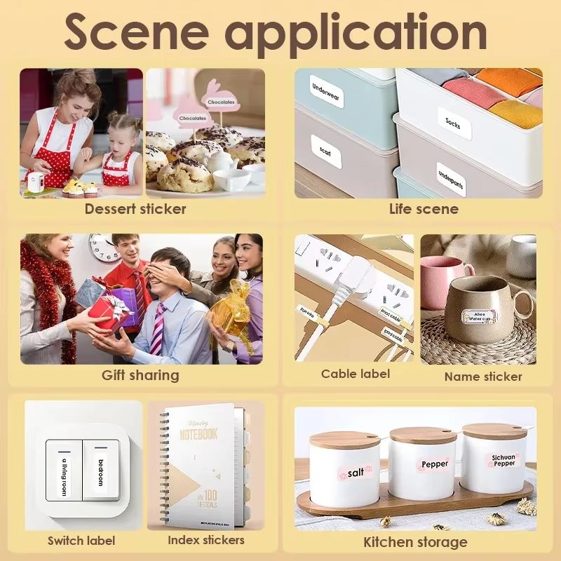 Portable Waterproof Thermal Label Stickers 160pcsRoll SelfAdhesive Printable Tags 3