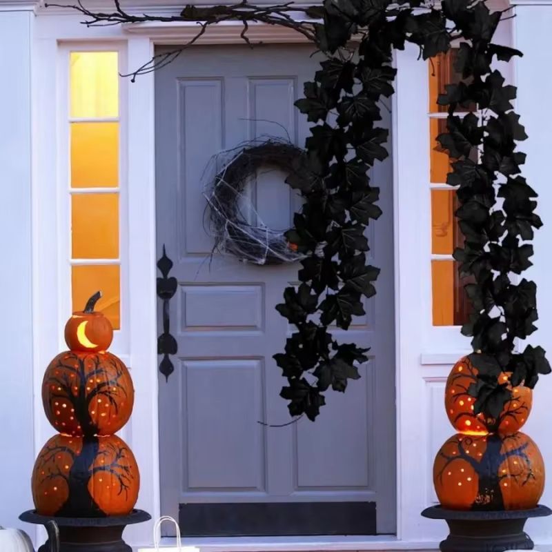 Autumn Maple Leaf Vine Garland For Halloween And Thanksgiving Decor 3