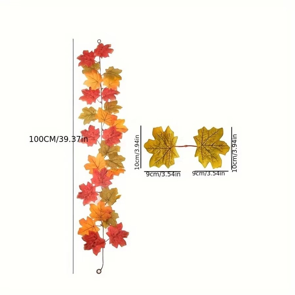 Autumn Maple Leaf Vine Garland For Halloween And Thanksgiving Decor 6