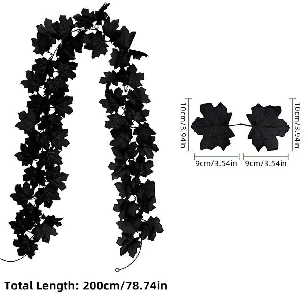 Autumn Maple Leaf Vine Garland For Halloween And Thanksgiving Decor 8
