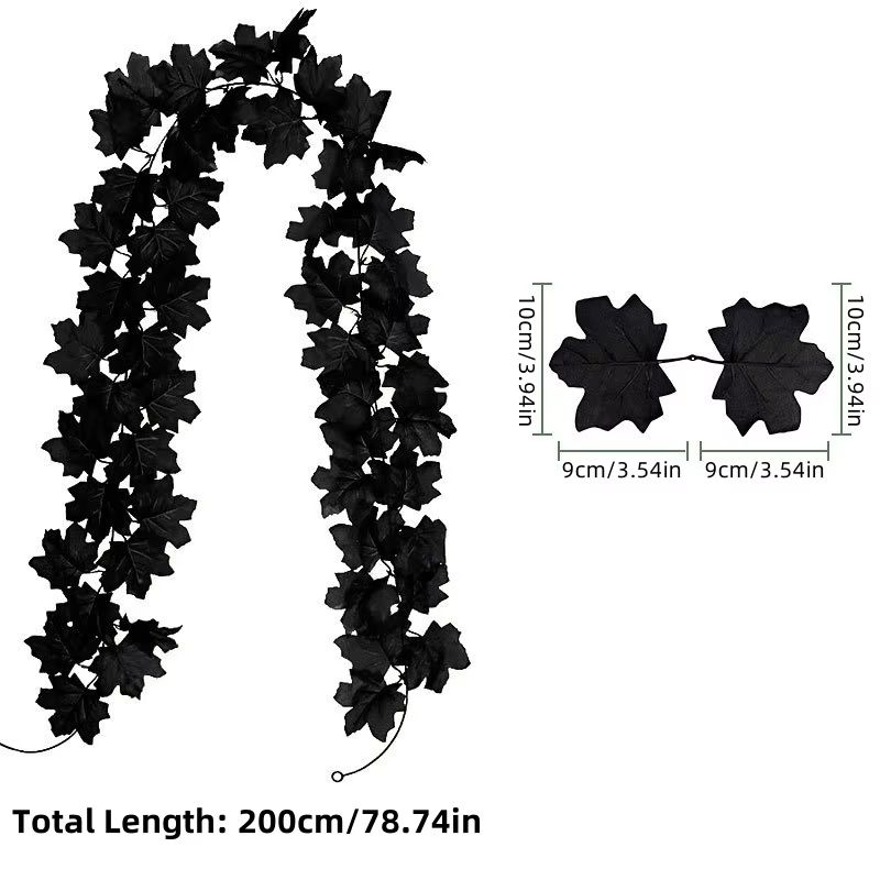Autumn Maple Leaf Vine Garland For Halloween And Thanksgiving Decor 8