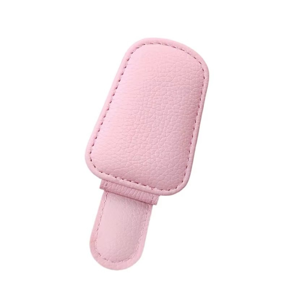 PU Leather Car Visor Clip Sunglasses And Card Organizer 6