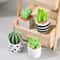 4pcs Mini Faux Succulent Potted Ornaments For Desktop DIY Decor 0