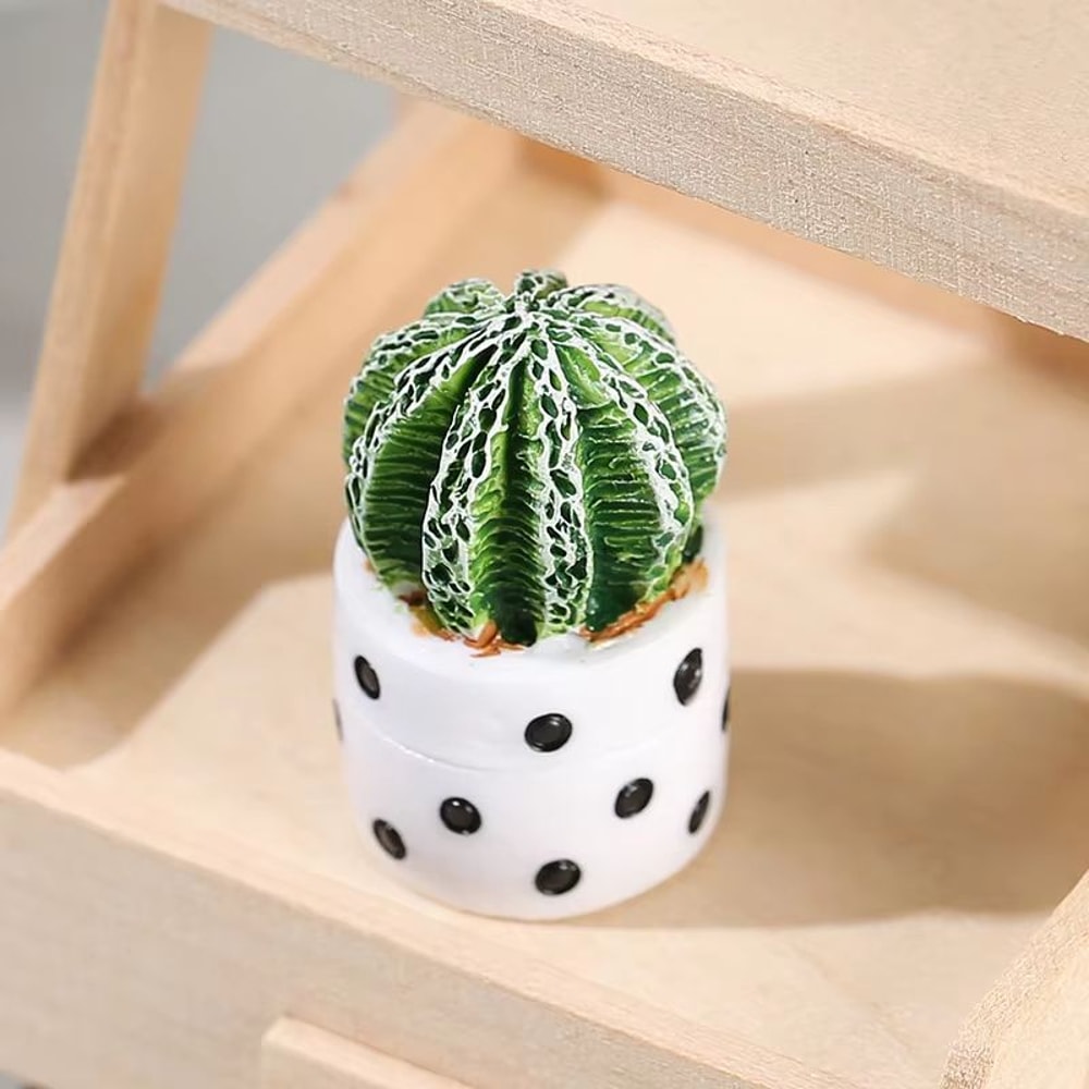 4pcs Mini Faux Succulent Potted Ornaments For Desktop DIY Decor 4