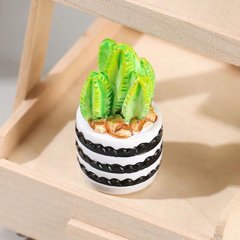 4pcs Mini Faux Succulent Potted Ornaments For Desktop DIY Decor 5