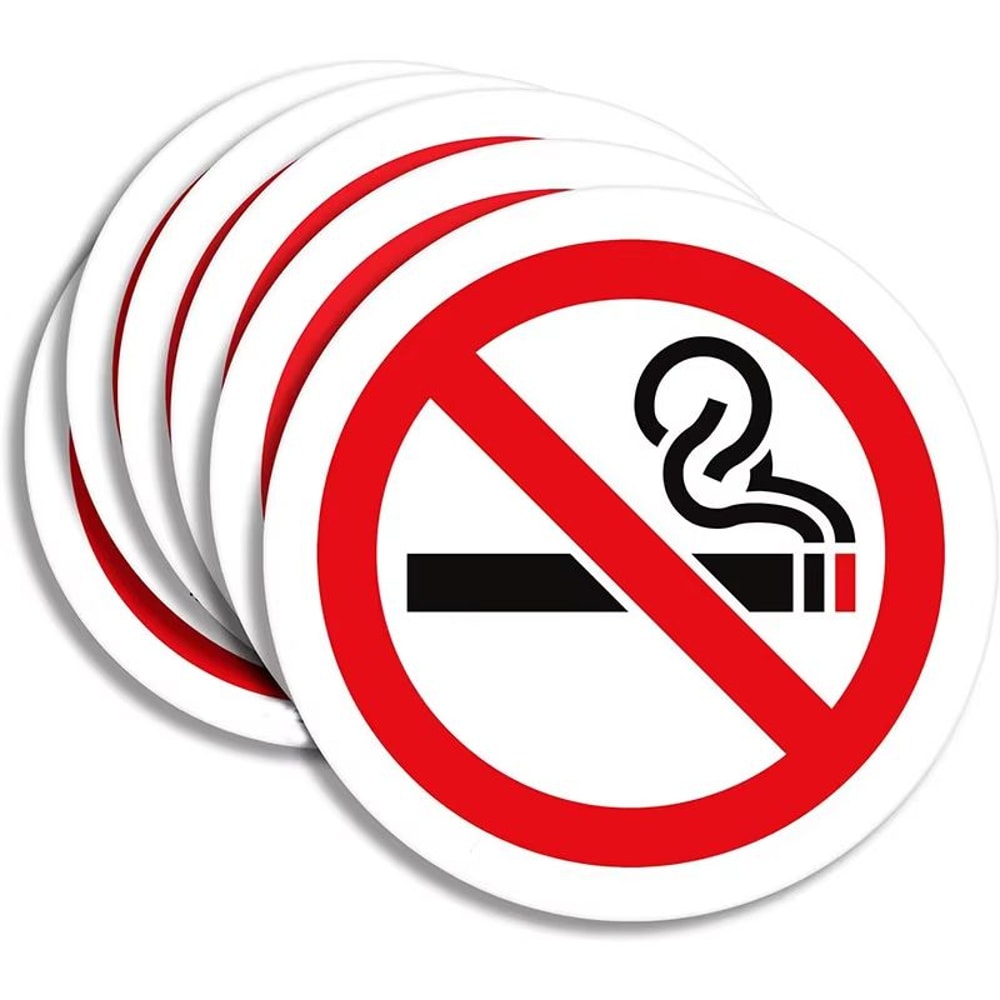 No Smoking Sign Sticker Set For Indoor And Outdoor Use 0