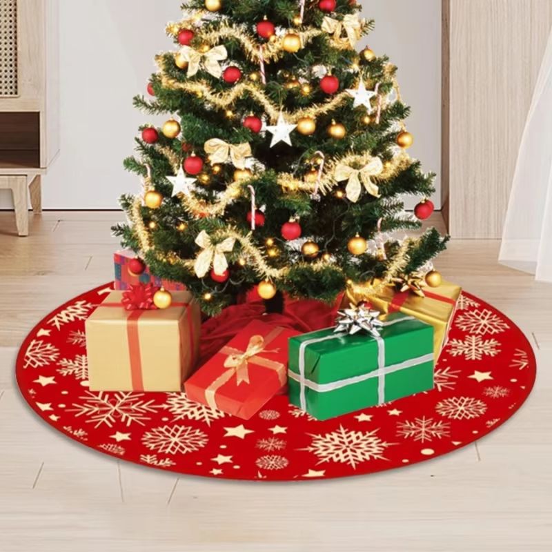 Festive Christmas Tree Skirt Base Mat For Holiday Decoration 1