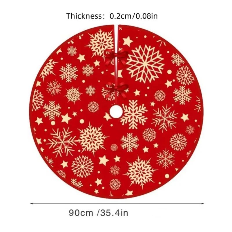 Festive Christmas Tree Skirt Base Mat For Holiday Decoration 5