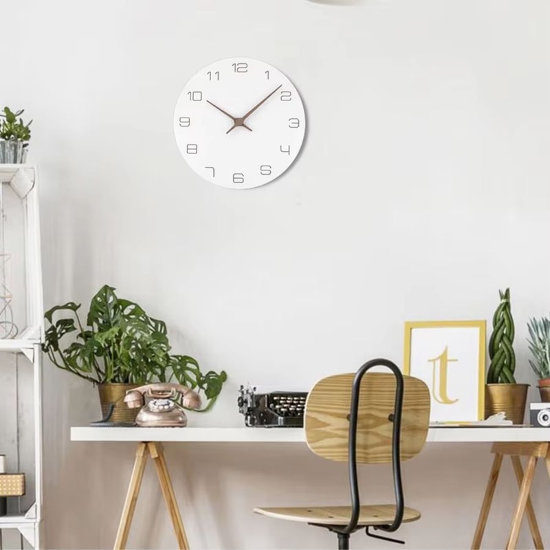 Silent Wooden Quartz Wall Clock For Living Room And Home Decor 3