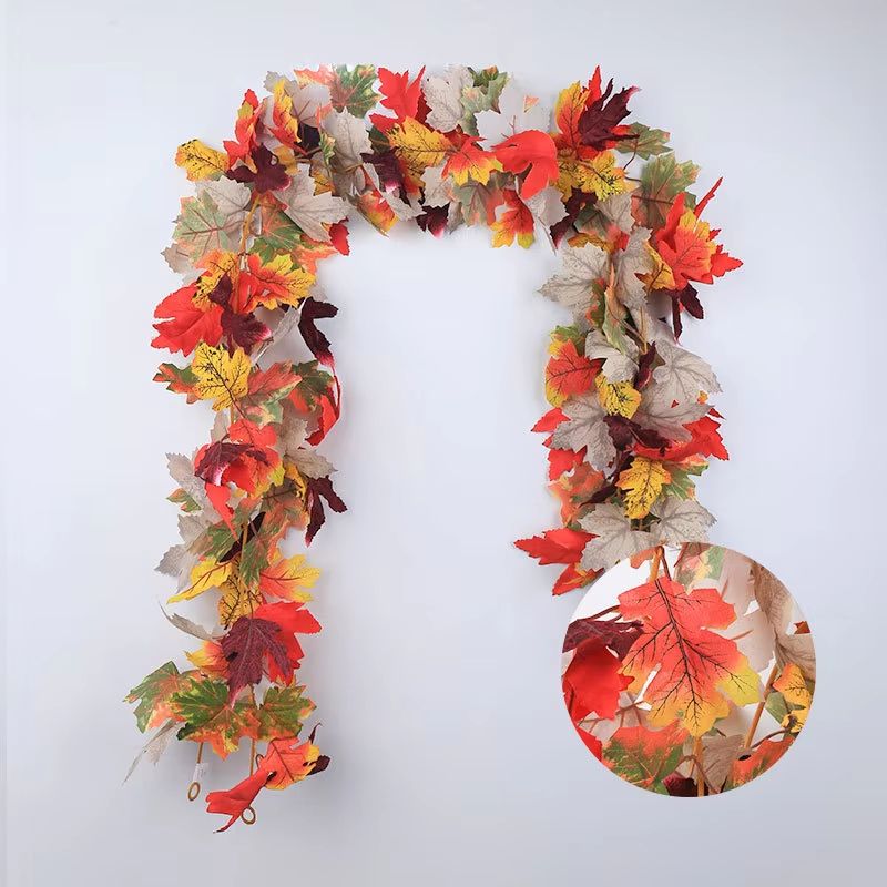 Artificial Maple Leaf Garland Autumn Holiday Decor 1