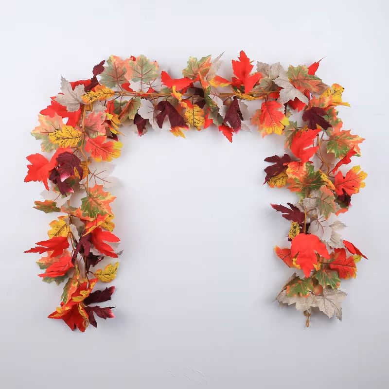 Artificial Maple Leaf Garland Autumn Holiday Decor 3