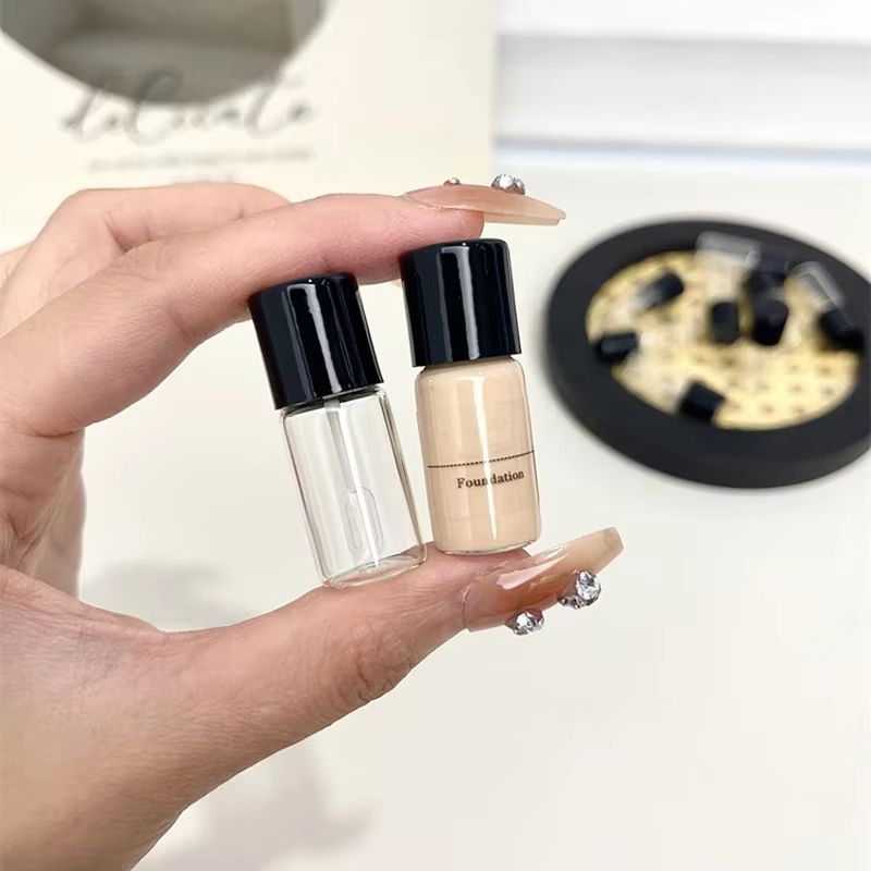 014 Fl Oz Refillable Liquid Foundation Travel Bottle Set With Mini Scoop 3