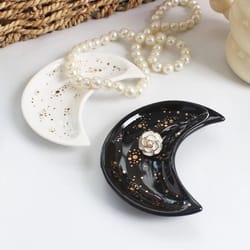 crescent moon ceramic jewelry dish for ramadan eid home decoration