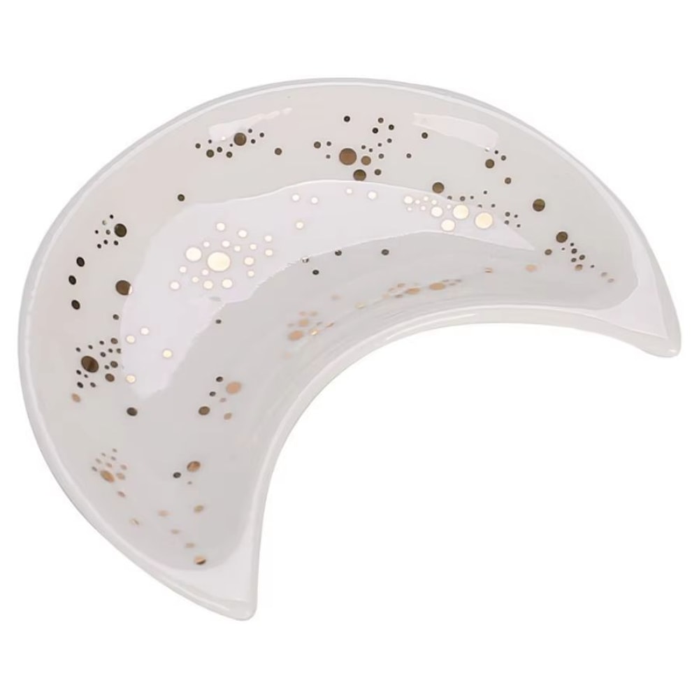 Crescent Moon Ceramic Jewelry Dish For Ramadan Eid Home Decoration 6