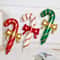 Set Of 2 Red Green White Christmas Bow Cane Balloons For Holiday Decor 0
