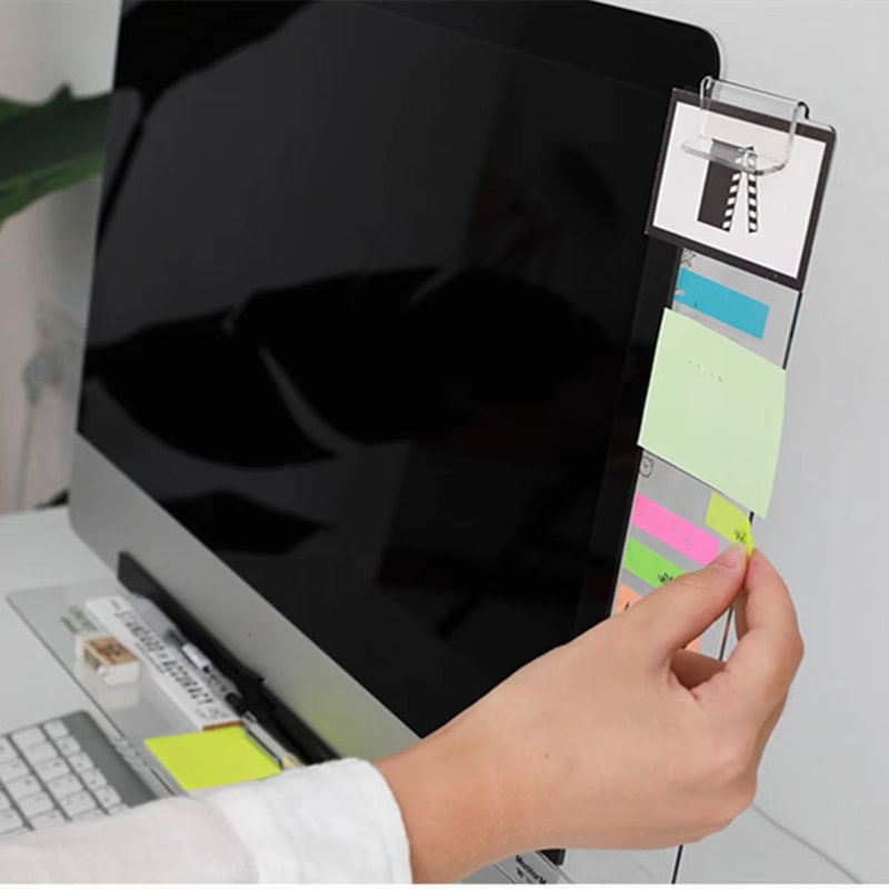 Acrylic Monitor Message Board With Phone Storage And Business Card Holder 2