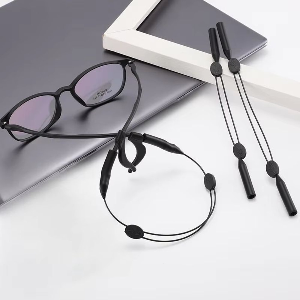 Adjustable Steel Wire Sport Eyeglasses Cord With AntiSlip Ear Hooks 0