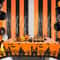 Halloween Spanish Blood Handprint Door Curtain In Orange And Black 0