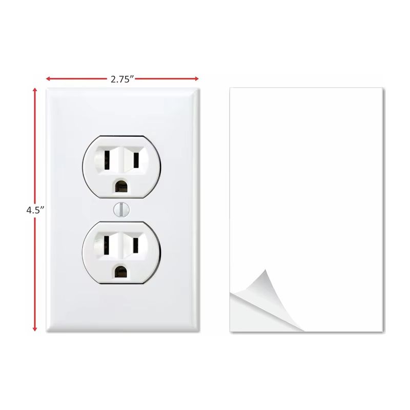 Funny Fake Power Outlet Stickers 3Pack Realistic Prank Wall Decals 1