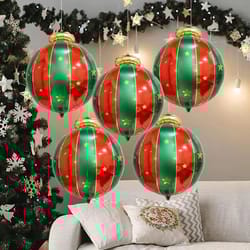 christmas balloon decoration set 5-pack red green gold star foil balloons party backdrop decor