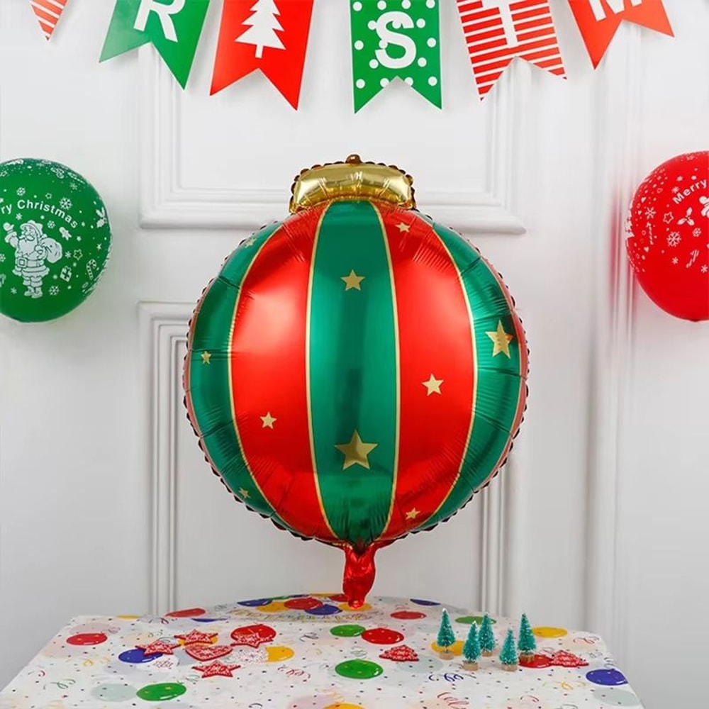 Christmas Balloon Decoration Set 5Pack Red Green Gold Star Foil Balloons Party Backdrop Decor 4