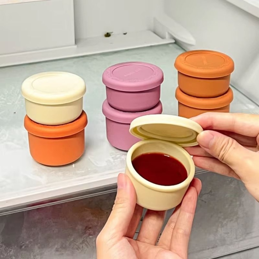 Round Silicone Lunch Box JapaneseStyle Microwave Safe Food Storage Container 1