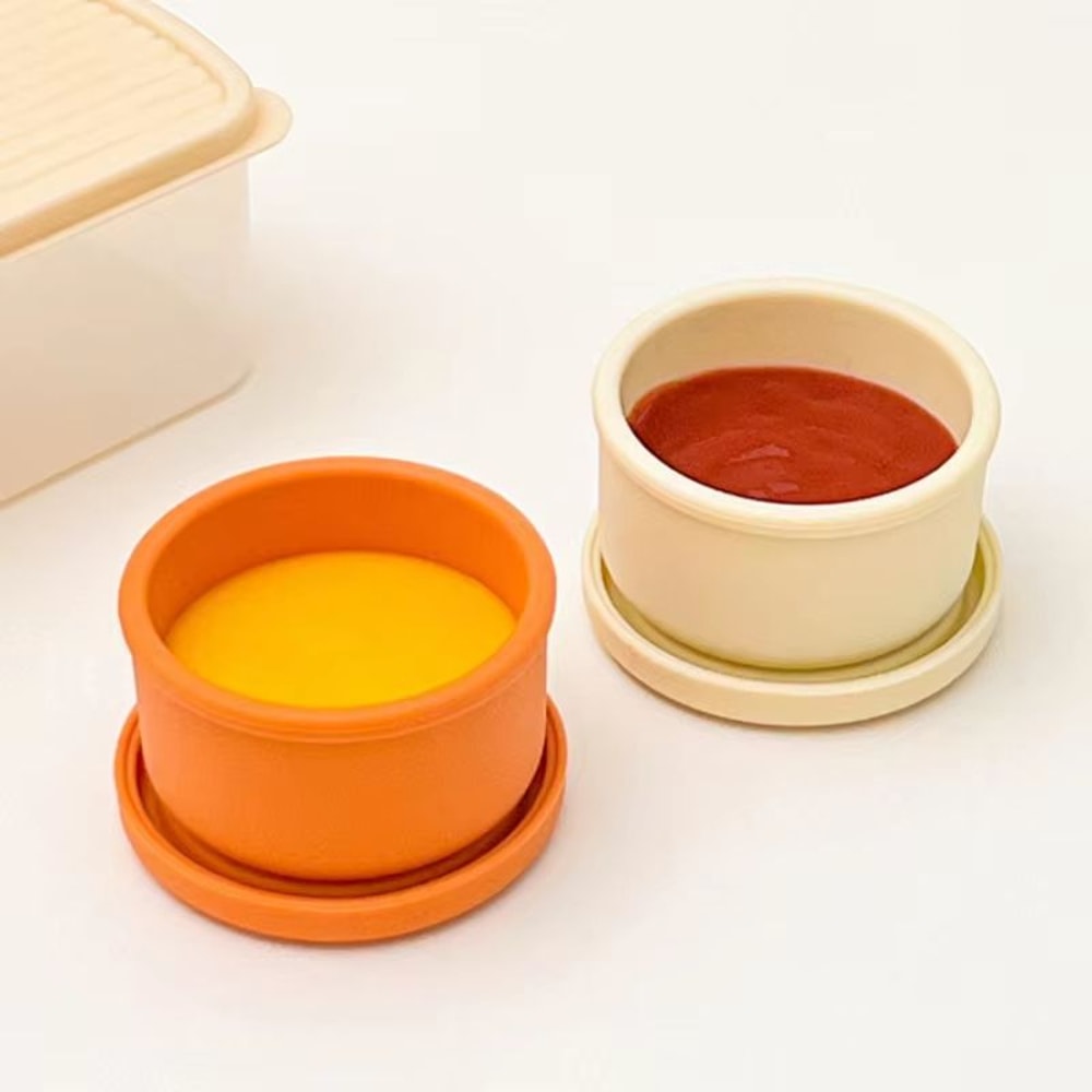 Round Silicone Lunch Box JapaneseStyle Microwave Safe Food Storage Container 4