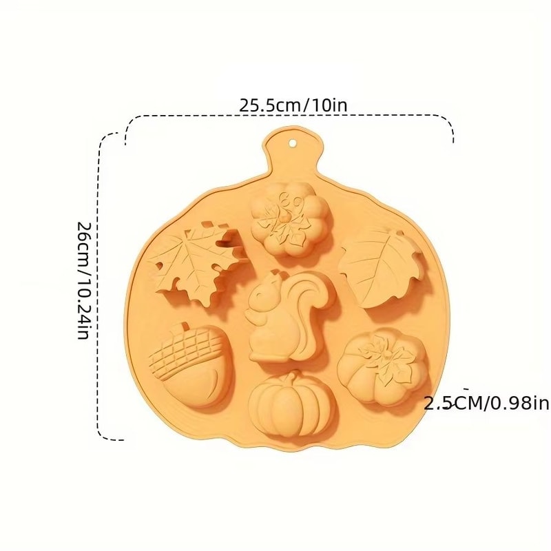 Thanksgiving Silicone Chocolate Mold Pumpkin Maple Leaf Squirrel Turkey Shapes 7