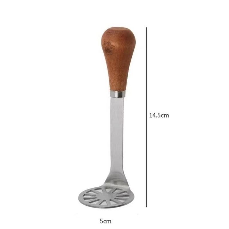 Mini Stainless Steel Potato Masher With Wooden Handle Multifunction Kitchen Tool 5