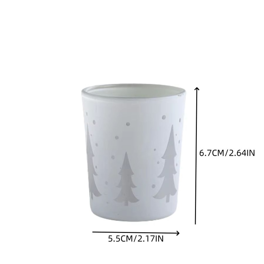 Mini Christmas Tree And Elk Glass Candle Holder Small Holiday Decoration Ornament 6