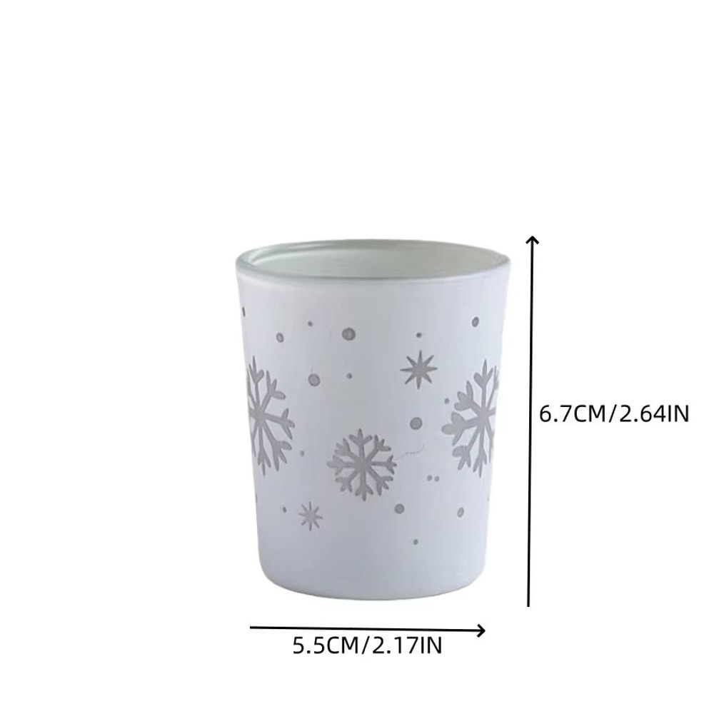 Mini Christmas Tree And Elk Glass Candle Holder Small Holiday Decoration Ornament 8