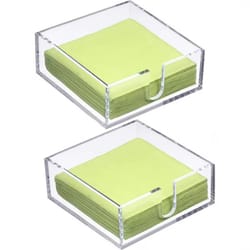 square transparent acrylic napkin holder tissue box for home and restaurant