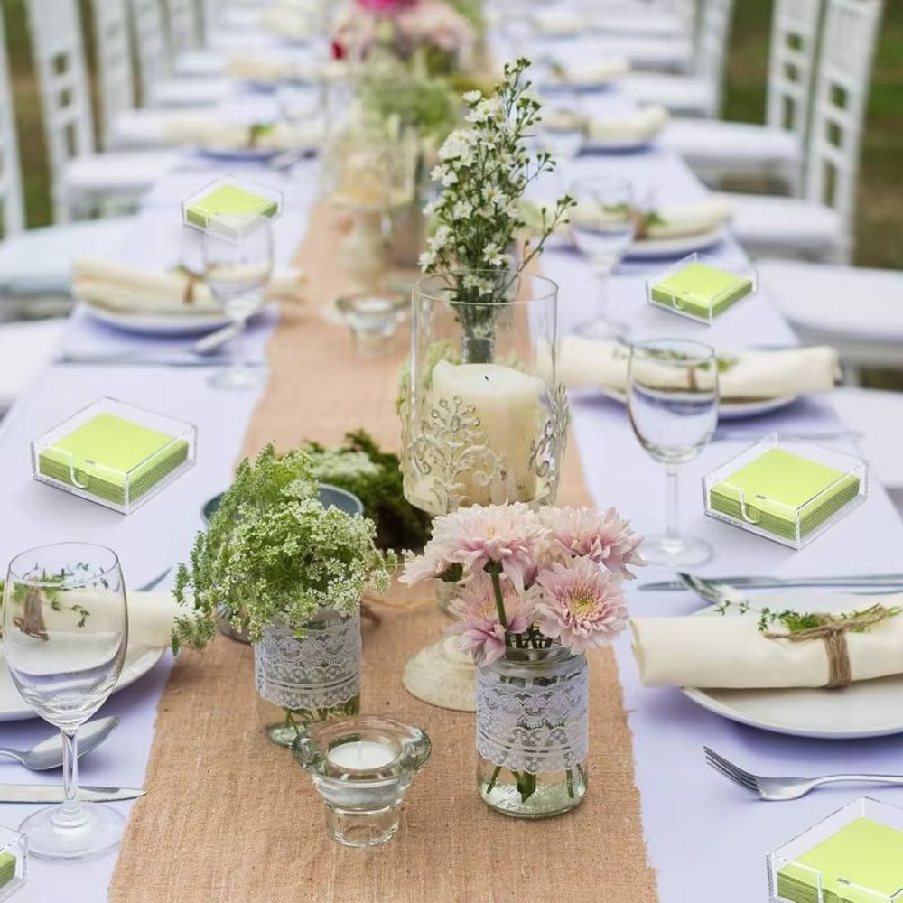 Square Transparent Acrylic Napkin Holder Tissue Box For Home And Restaurant 2