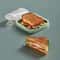 Green Transparent Silicone Sandwich Toast Lunch Box Portable Bread Storage For School Office 6