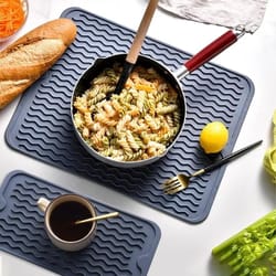 silicone kitchen draining and heat insulation mat countertop drying and anti-scald tableware mat