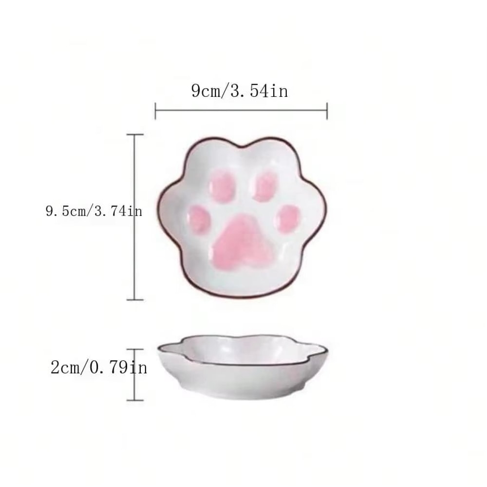 Japanese Cat Paw Dipping Sauce Dish Cute Ceramic Seasoning Plate For Soy Sauce Condiments 5