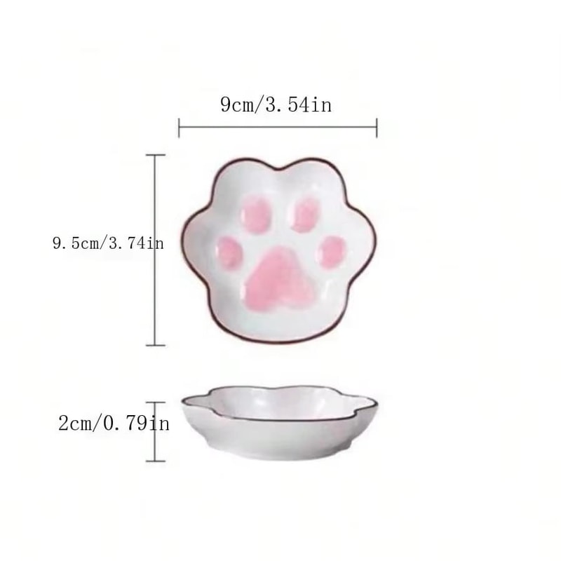 Japanese Cat Paw Dipping Sauce Dish Cute Ceramic Seasoning Plate For Soy Sauce Condiments 5