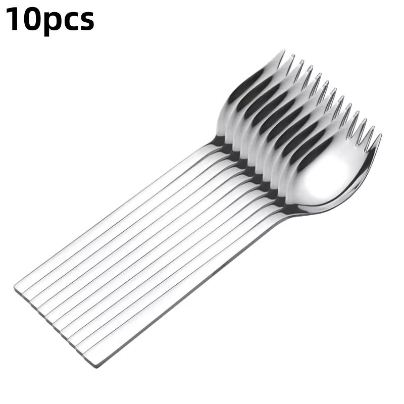 MultiFunctional Stainless Steel Spoon Fork Set Tableware For Noodles Fruit Salad 7