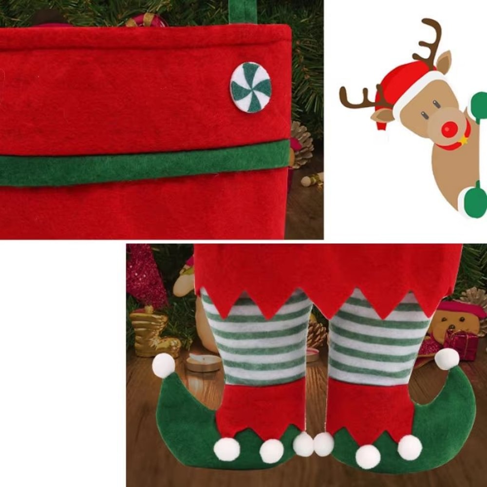 Christmas Elf Gift Bag Festive NonWoven Santa Candy Storage Bag 2